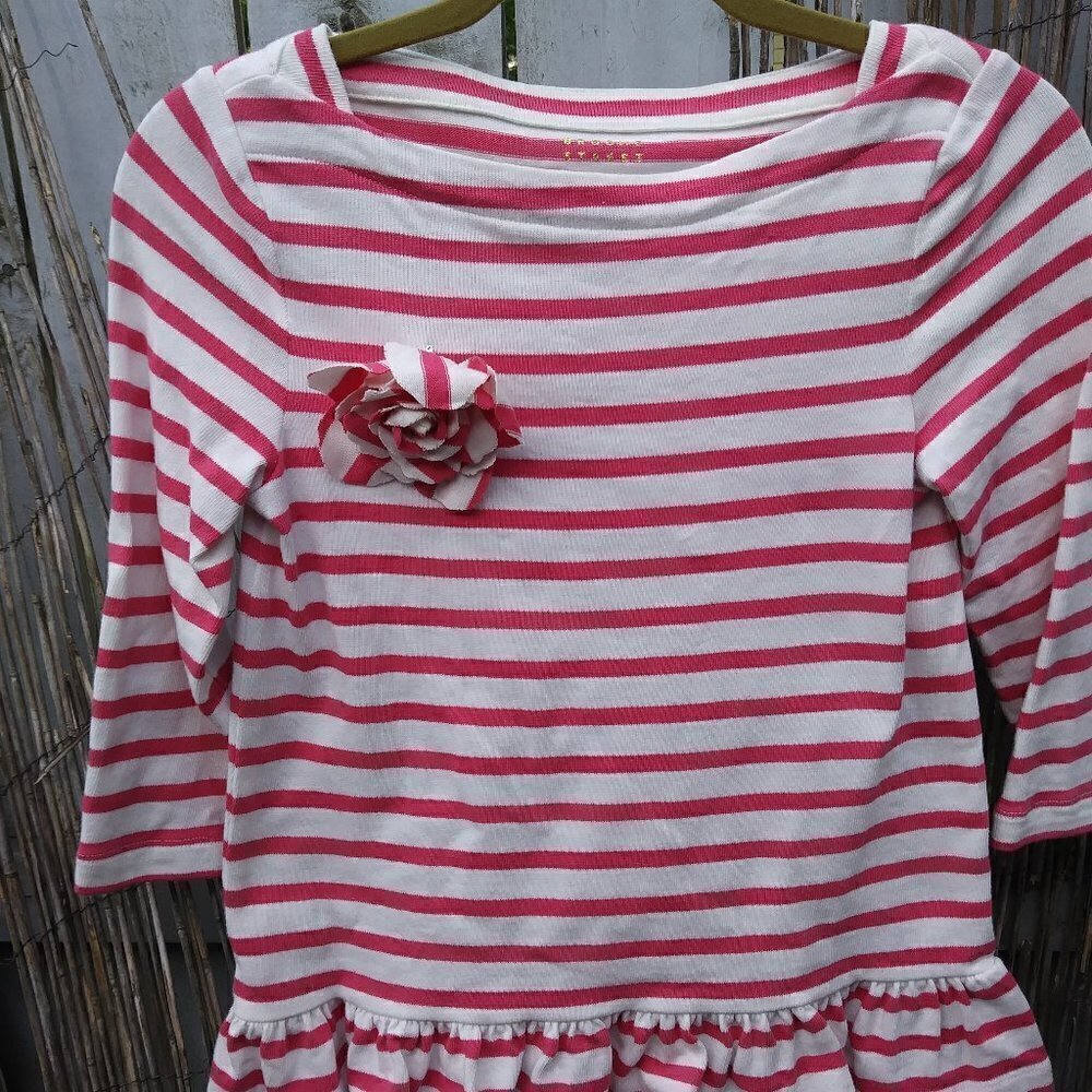 Kate Spade Brook Street Striped Top with Removable Fabric Flower - Women - XXS